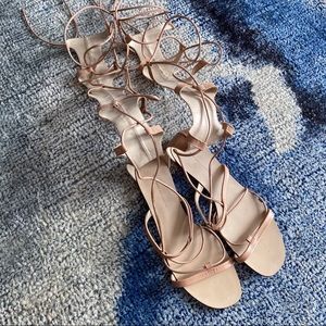 Zara Nude Lace Up Gladiator Sandals